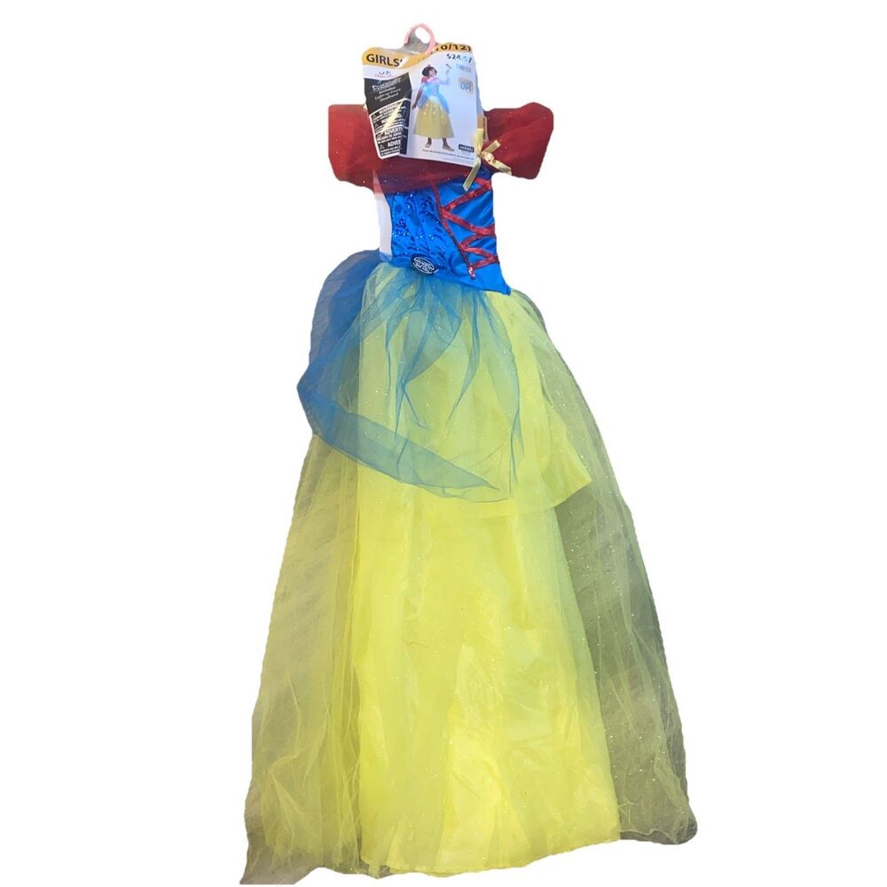 Halloween Costume Girl Disney Fairy Tale Princess Snow White   Large 10-12 New - Picture 2 of 7